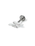 Aela silver plated lightning bolt stud earring with cubic zirconia - British product