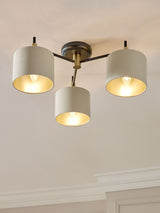 Next Black Hudson 3 Light Flush Ceiling Light Fitting- Buy online at McGrocer