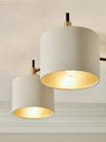 Hudson 3 light flush ceiling light with fabric shades, UK version