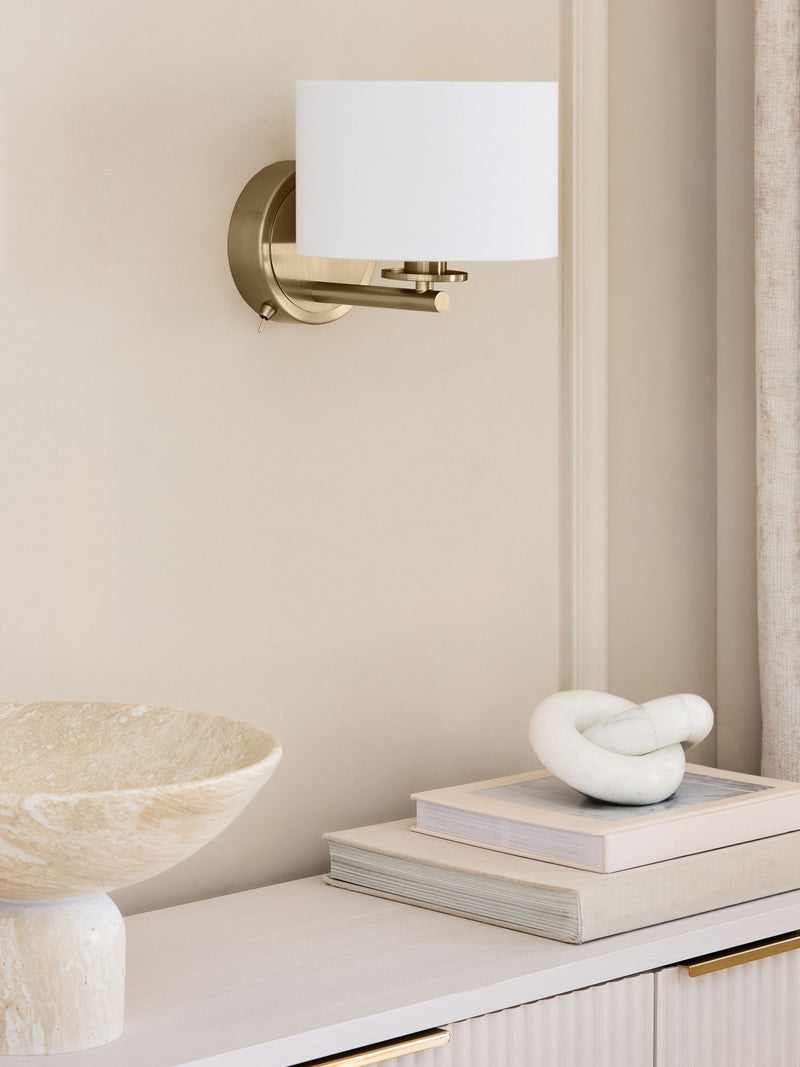 Hudson brass rechargeable wall light (British brand)
