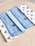 JoJo Maman Bébé highland cow muslin cloths 5-pack 60x60cm, UK version