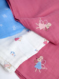 JoJo Maman Bébé Fairy Mouse muslin cloths 5-pack (British brand)