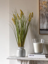 Next Gallery Home White Faux Potted Grass with Yellow Wildflower Artificial Plant Decoration- Buy online at McGrocer