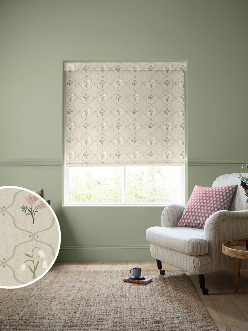 Emily Bond Margot rose pink roller blind, made to measure (British brand)