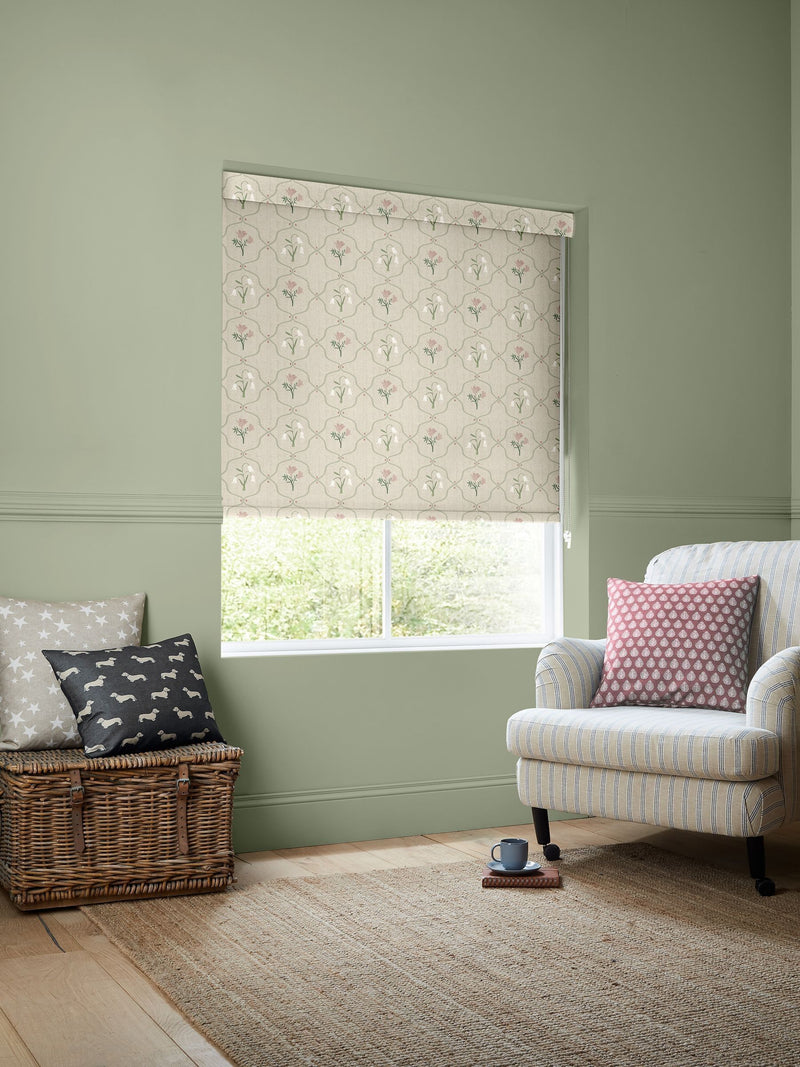 Emily Bond Margot rose pink roller blind, made to measure (British brand)