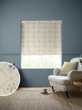 Emily Bond Steel Blue Margot floral roller blind - British product