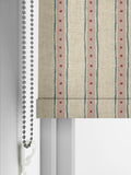 Emily Bond block printed stripe roller blind pink blue (British brand)