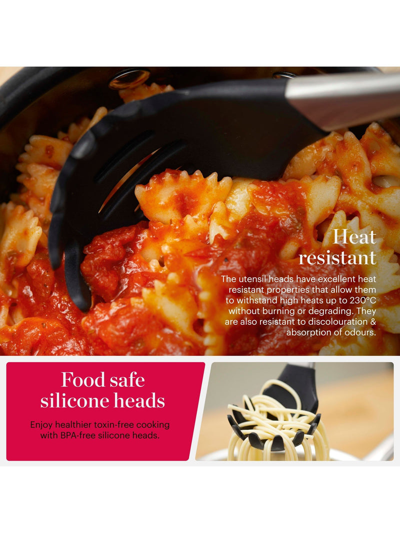 Good Food 6-piece black cooking utensil set, UK version