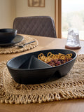 Bronx black two part stoneware serve dish - British brand
