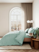 Bedeck of Belfast Celadon 400 Thread Cound 100% Cotton Sateen Fitted Bed Sheet