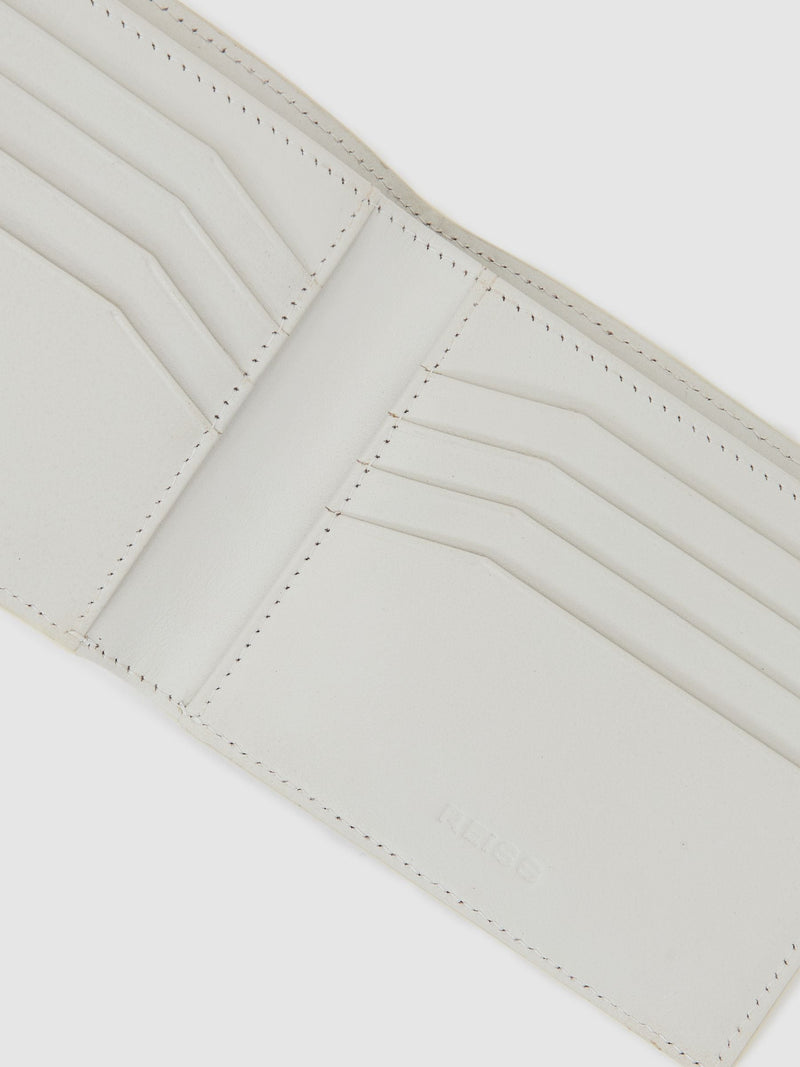 Reiss off white Quincy woven billfold wallet (British brand)