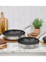Next Prestige Silver 2 Piece Scratch Guard Frying Pan Set- Buy online at McGrocer