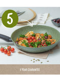 Prestige 5 piece green aluminium induction cookware set, imported from the UK