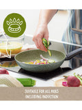 Prestige 5 piece green aluminium induction cookware set, imported from the UK