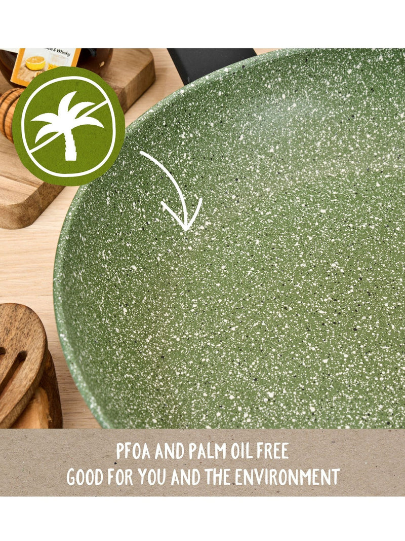 Prestige 5 piece green aluminium induction cookware set, imported from the UK