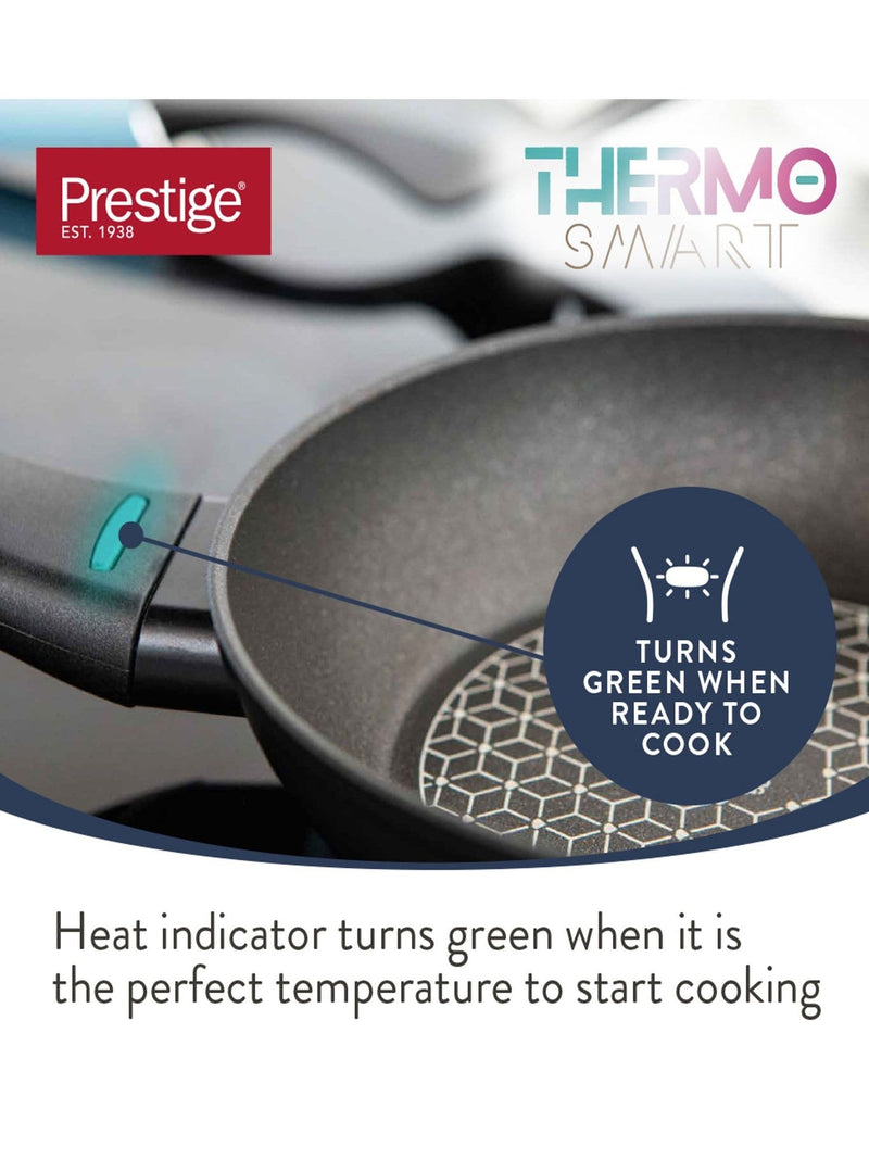 Prestige Black Thermosmart Non-Stick Induction Saucepan Set, 3-Piece, imported from the UK