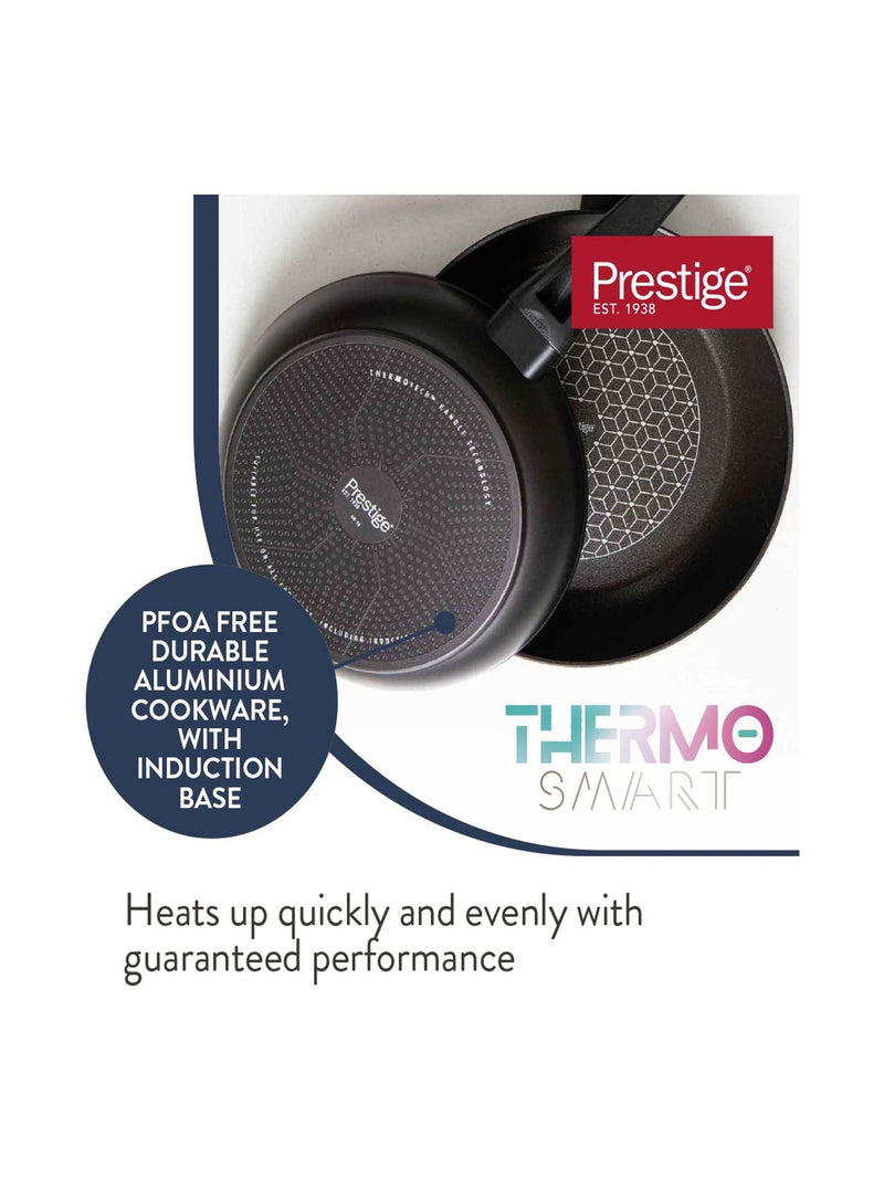 Prestige Black Thermosmart Non-Stick Induction Saucepan Set, 3-Piece, imported from the UK