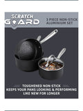 Prestige Black Scratch Guard Non-Stick Aluminium Saucepan Set, imported from the UK