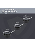 Prestige Black Scratch Guard Non-Stick Aluminium Saucepan Set, imported from the UK