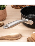 Prestige Black Scratch Guard Non-Stick Aluminium Saucepan Set, imported from the UK