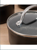 Prestige Black Scratch Guard Non-Stick Aluminium Saucepan Set, imported from the UK