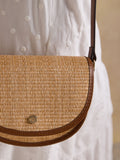 Joules Daphne Neutral Straw Effect crossbody bag, imported from the UK