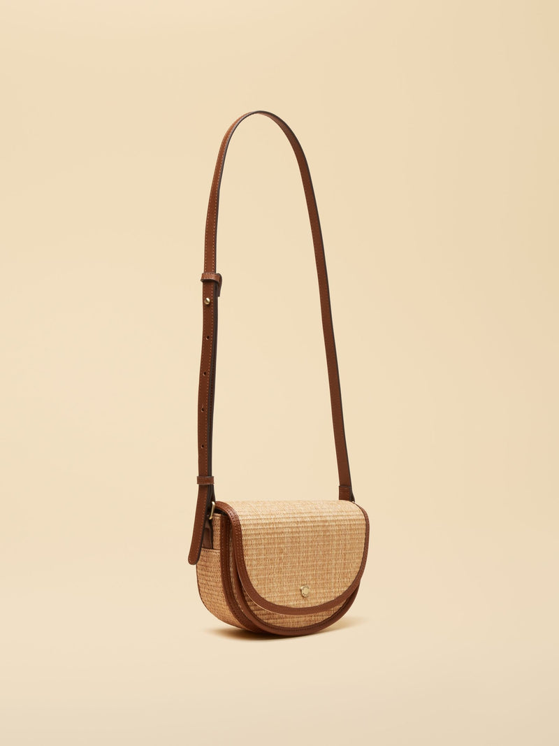Joules Daphne Neutral Straw Effect crossbody bag, imported from the UK