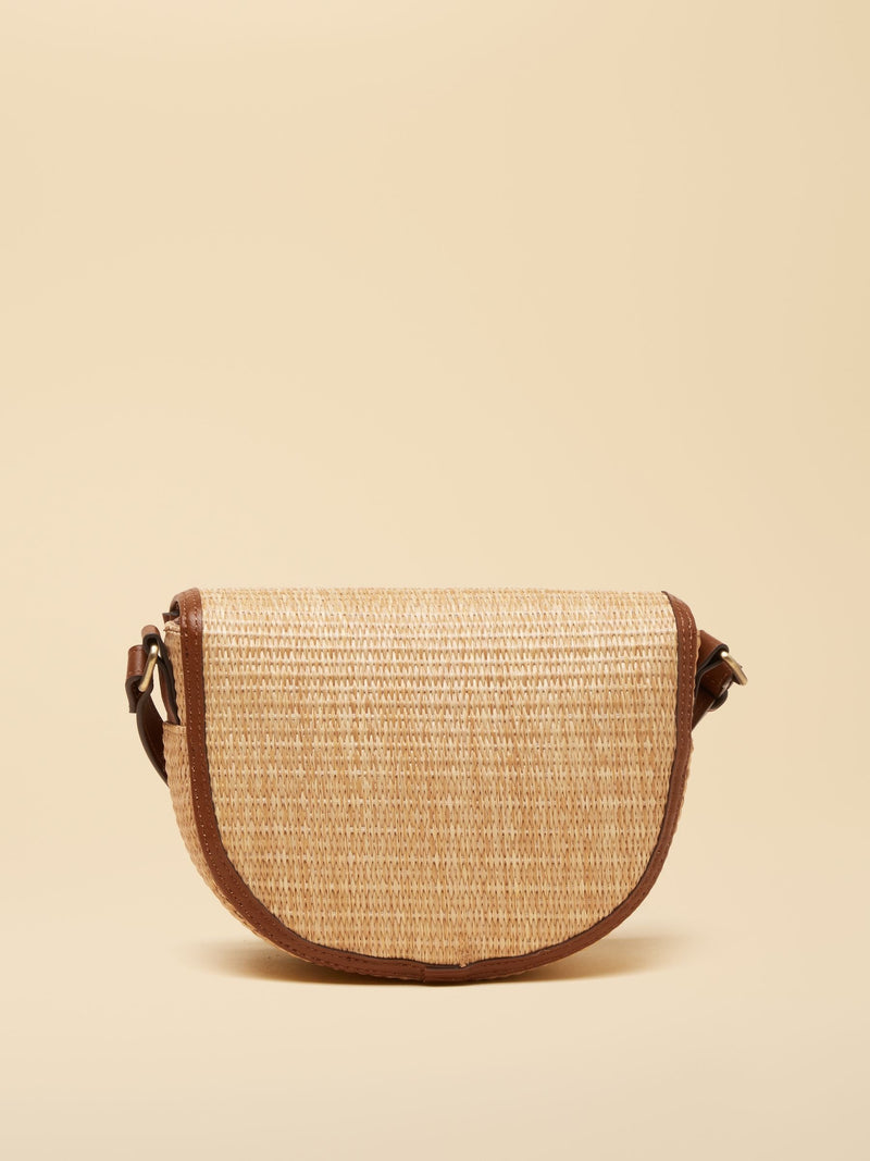Joules Daphne Neutral Straw Effect crossbody bag, imported from the UK