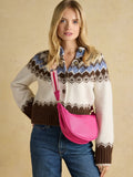 Joules pink half moon cross-body bag - British product