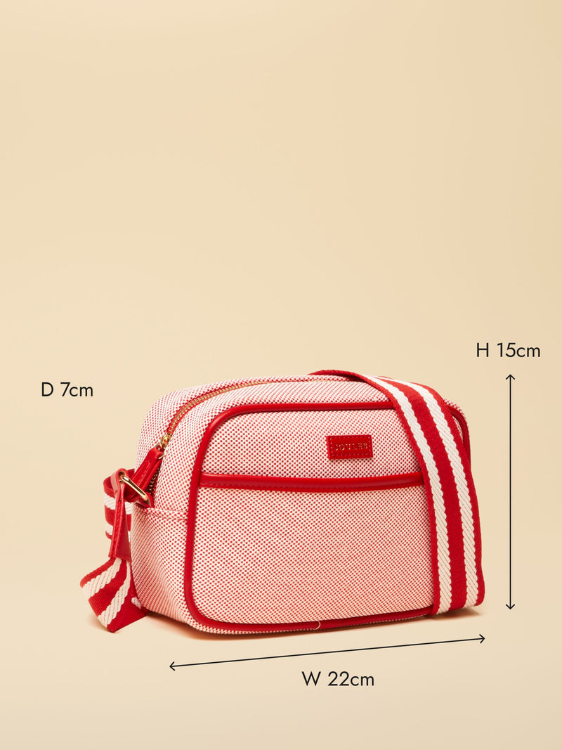 Joules Blair red canvas cross body bag - British product