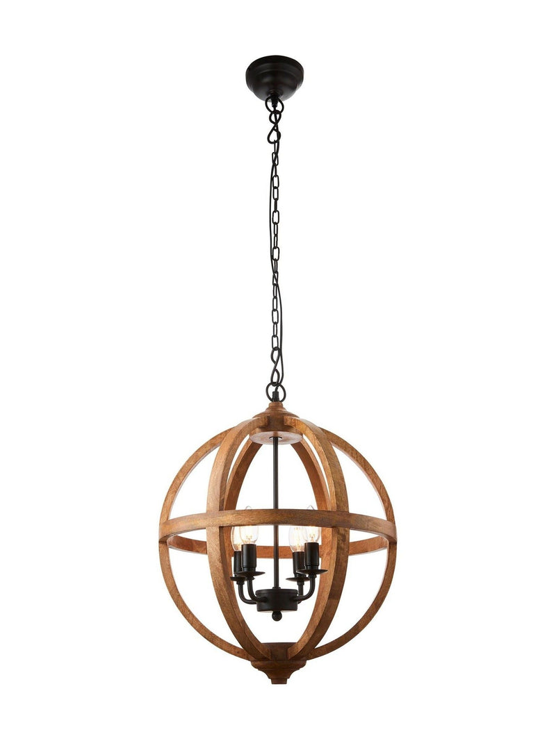 Gallery Home Tobia ceiling pendant light with mango wood, UK version