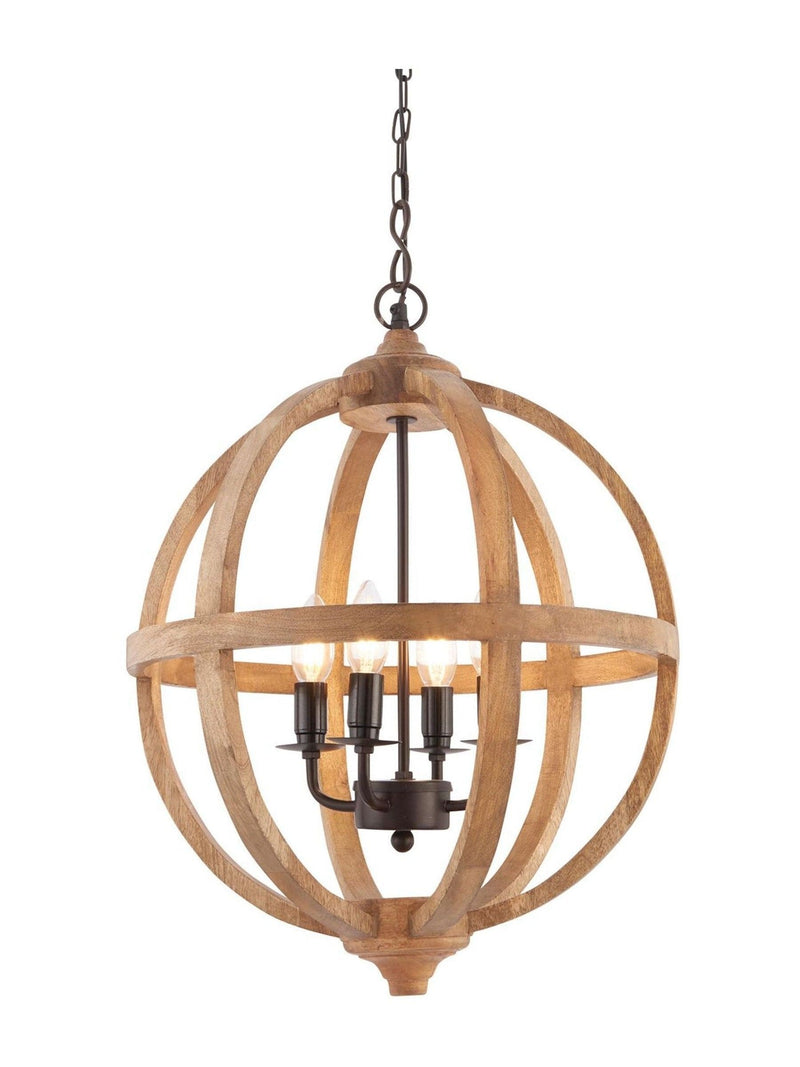 Gallery Home Tobia ceiling pendant light with mango wood, UK version