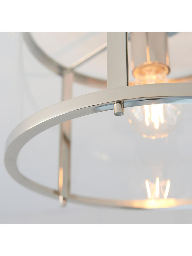 Gallery Home silver Harlow ceiling light, imported from the UK