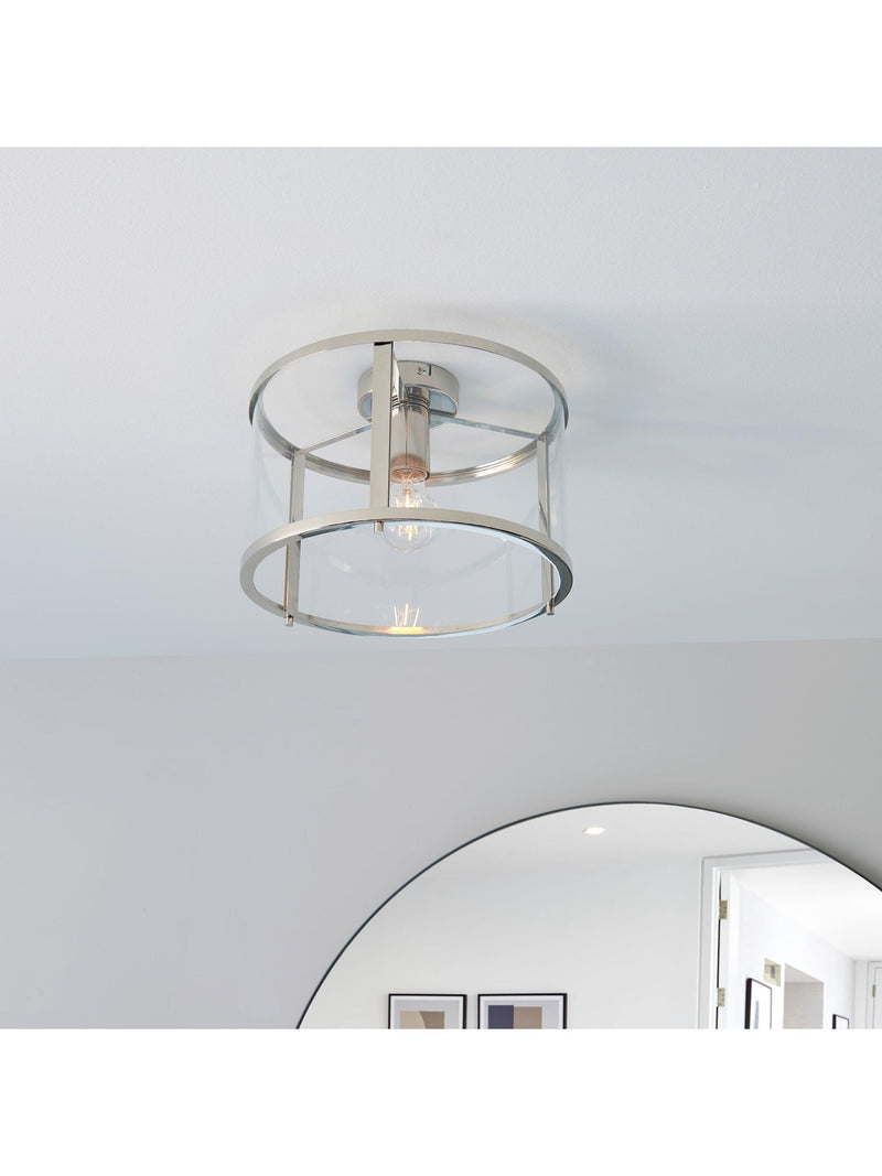 Gallery Home silver Harlow ceiling light, imported from the UK