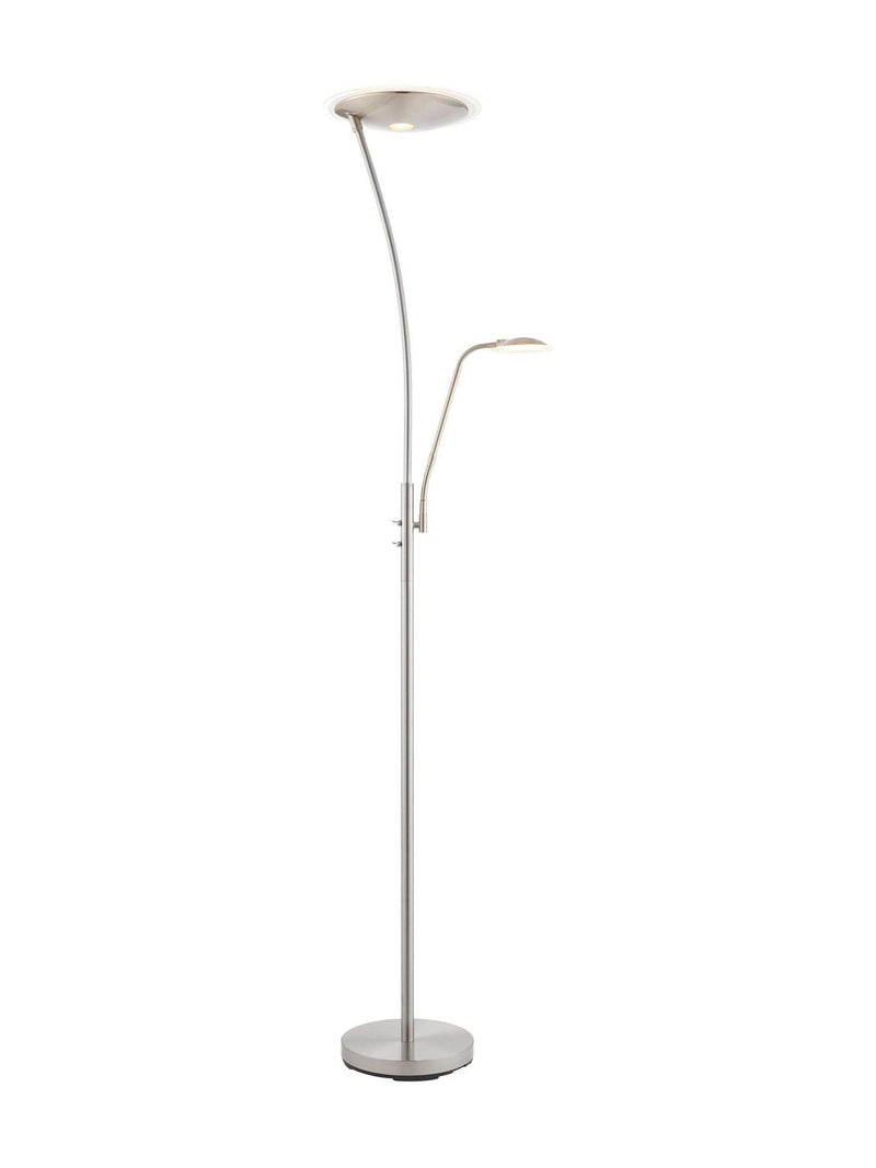 Gallery Home Chrome Alto Satin floor lamp with adjustable task light (British brand)