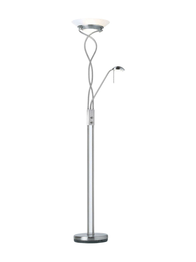 Gallery Home Monroe satin chrome floor lamp, imported from the UK