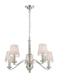 Gallery Home Silver Astor 5 ceiling pendant light, imported from the UK