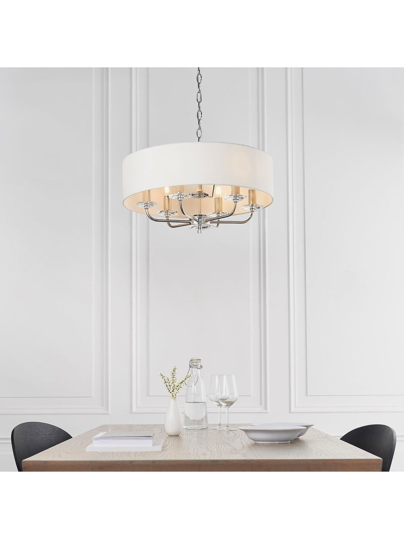 Gallery Home Nixon 6-light bright nickel ceiling pendant light (British brand)