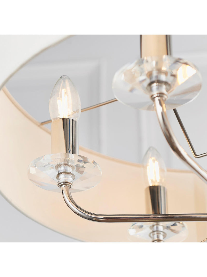 Gallery Home Nixon 6-light bright nickel ceiling pendant light (British brand)