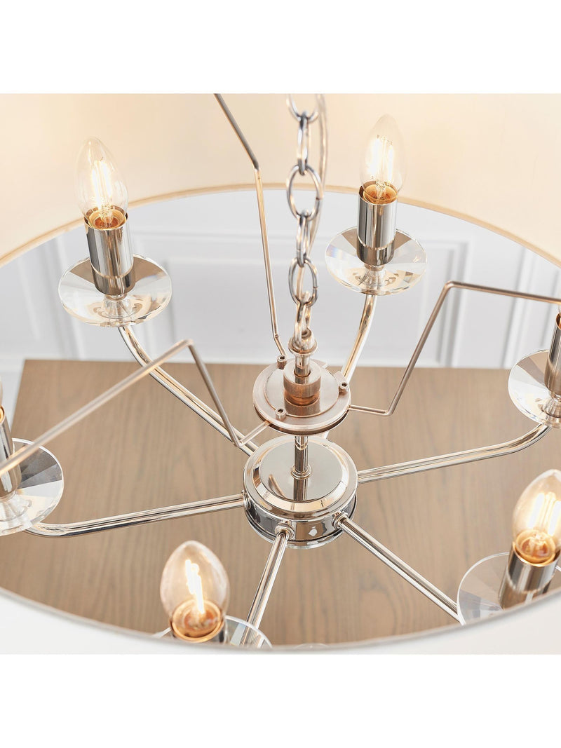 Gallery Home Nixon 6-light bright nickel ceiling pendant light (British brand)