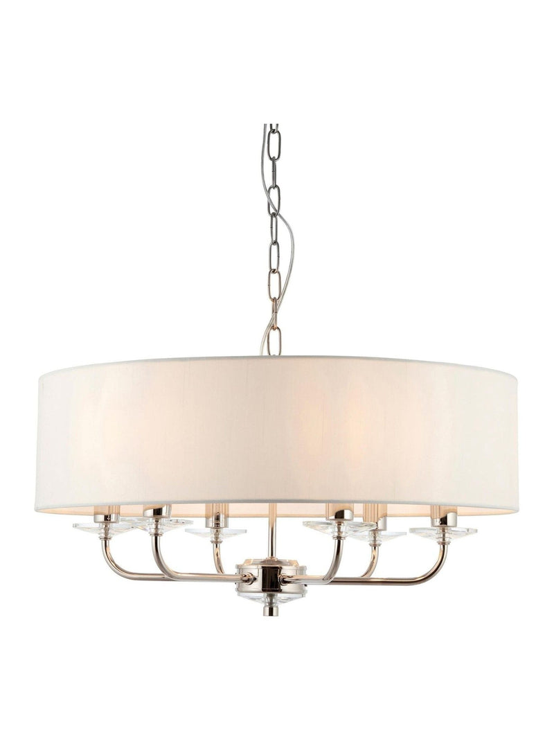 Gallery Home Nixon 6-light bright nickel ceiling pendant light (British brand)