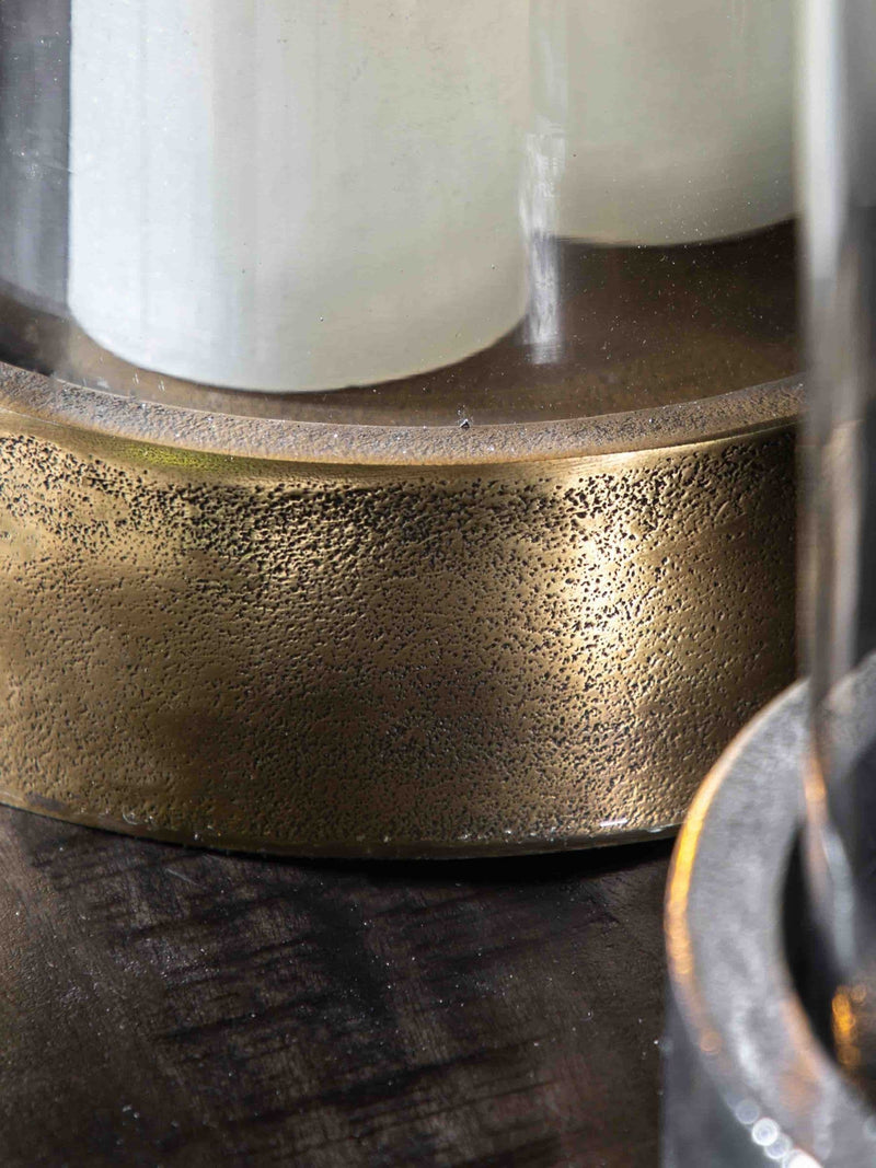 Gallery Home brass Landon hurricane candle holder, UK version