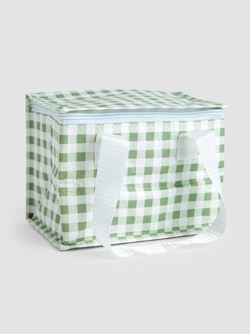 JoJo Maman Bébé insulated lunch bag sage green gingham, UK version