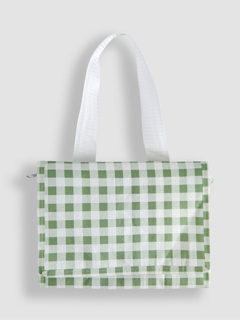 JoJo Maman Bébé insulated lunch bag sage green gingham, UK version
