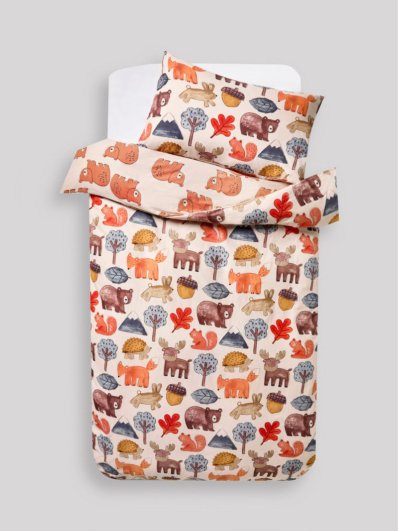 Duvet cover set Neutral Bear cotton blue car print, imported from the UK