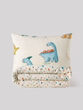 Cream Dinosaur duvet cover and pillowcase set - British product