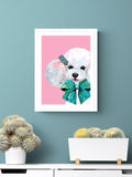 Eleanor Bowmer White Hun Poodle framed art print 42x32cm - British product