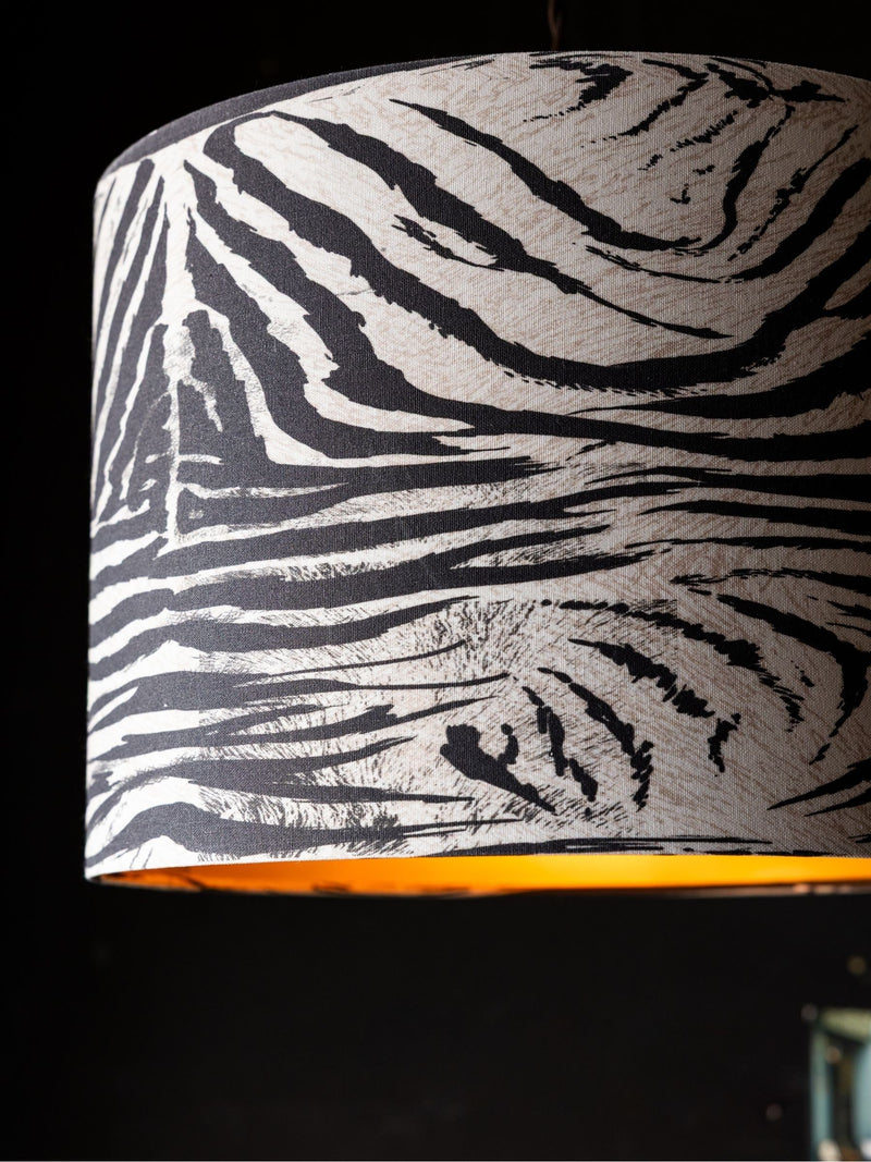 Rockett St George black zebra easyfit drum lampshade - British product