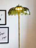 Rockett St George green palm floor lamp with tree stem, UK version