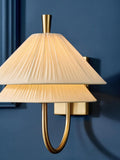 Clarke and Clarke Kyoto gathered wall light cream gold - British product